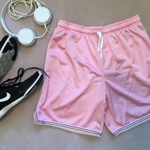 Nike Pink Mesh Basketball Shorts White/Black Trim